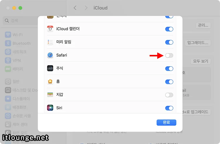 Safari 해제