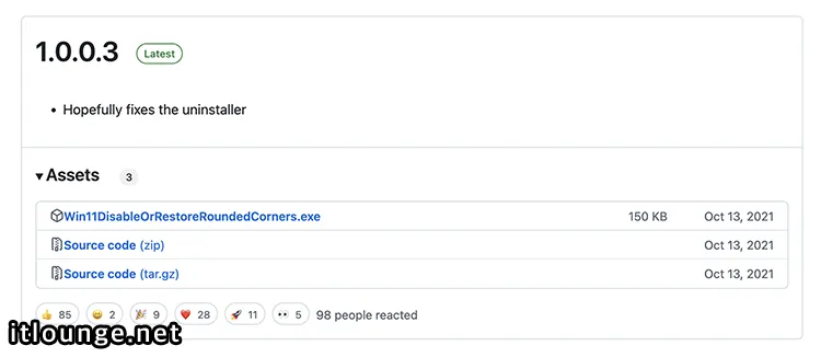 Win11DisableOrRestoreRoundedCorners 다운로드