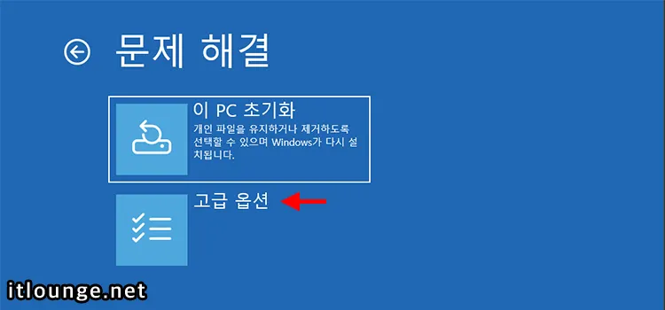 고급 옵션 열기
